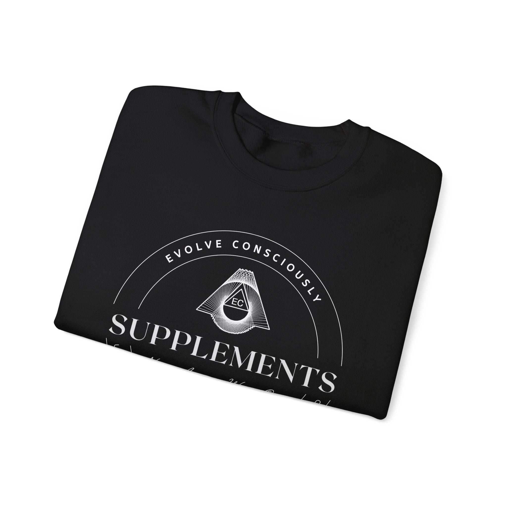Evolve Consciously Supplements Crewneck Sweatshirt — Vintage Apothecary Wellness Shirt