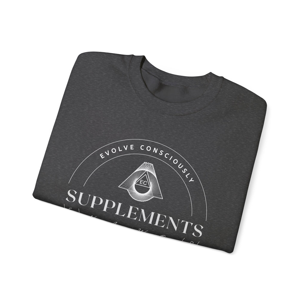 Evolve Consciously Supplements Crewneck Sweatshirt — Vintage Apothecary Wellness Shirt