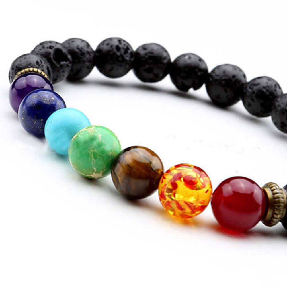 Dark-Lava Stone Bracelet Chakras Bead Natural Stone Bracelet Oil Diffuser Bracelet